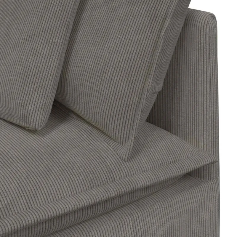 Modulinė sofa su pagalvėlėmis, šviesiai pilka, velvetas, audinys