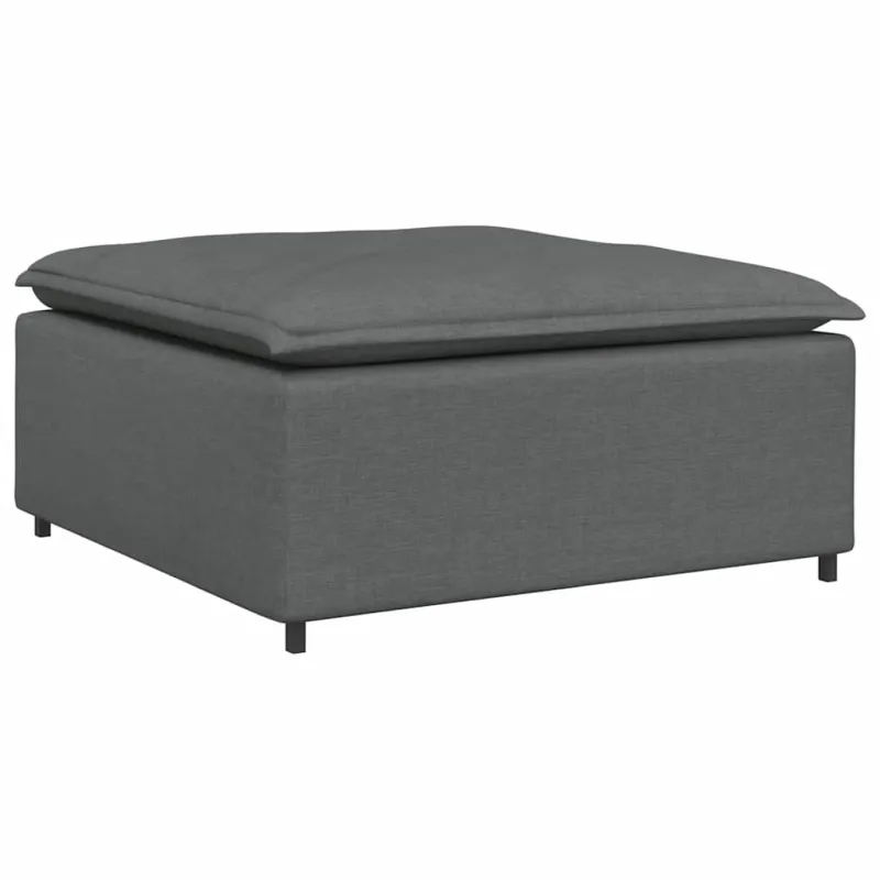 Modulinė sofa su pakoja ir pagalvėlėmis, audinys, tamsiai pilka