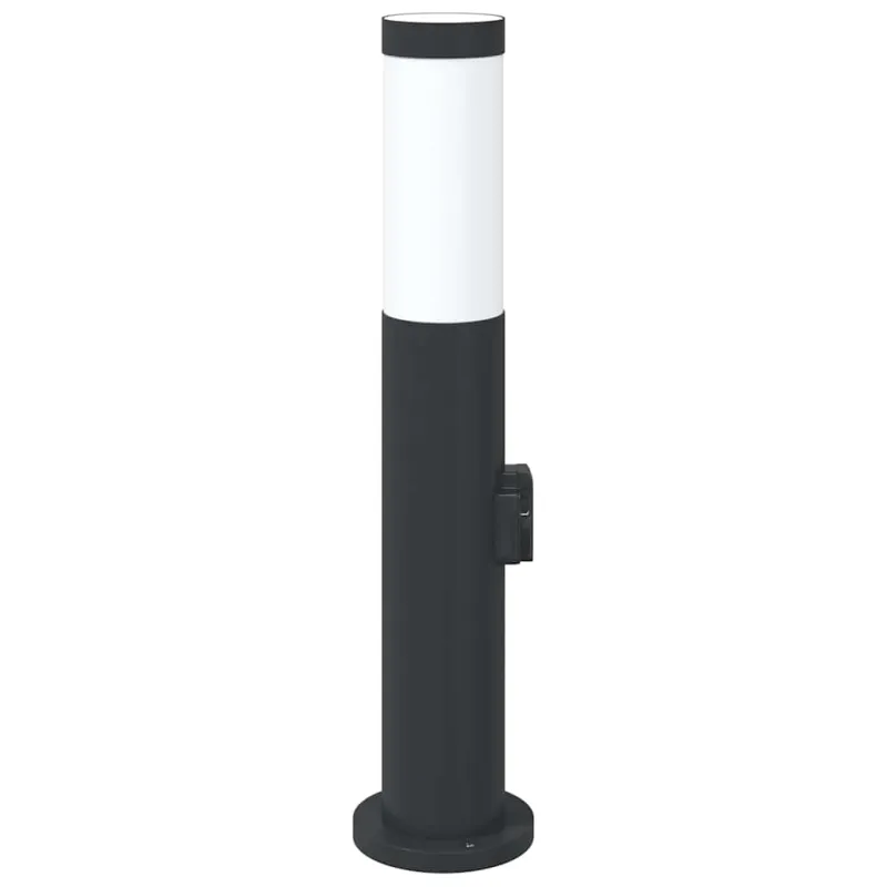 Apsauginis šviestuvas su lizdu, 50 cm, nerūdijantis plienas, IP44
