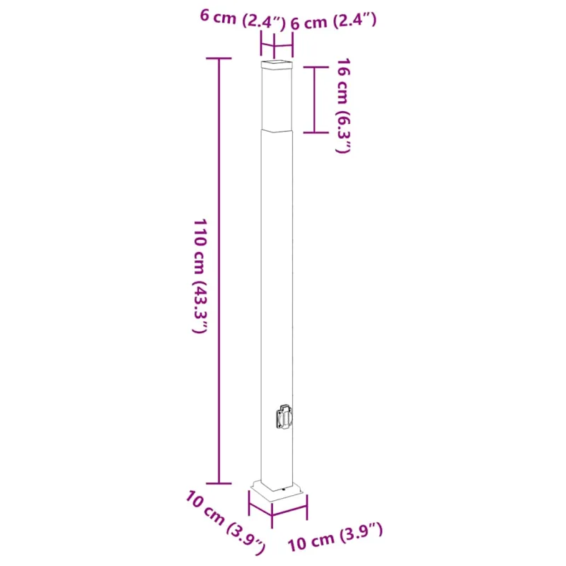 Šviestuvas su stulpeliu, 110 cm, nerūdijantis plienas, IP44