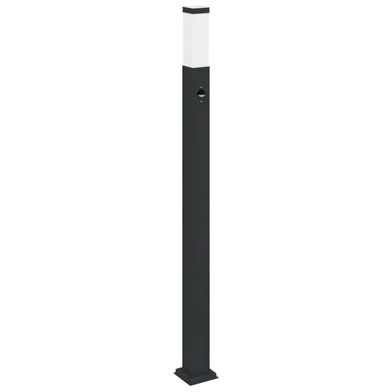 Stulpeliniai šviestuvai su jutikliu, 3 vnt., 110 cm, juodi, IP44