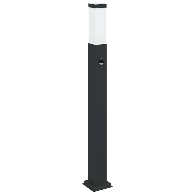 Stulpeliniai šviestuvai su jutikliu, 3 vnt., 80 cm, juodi, IP44