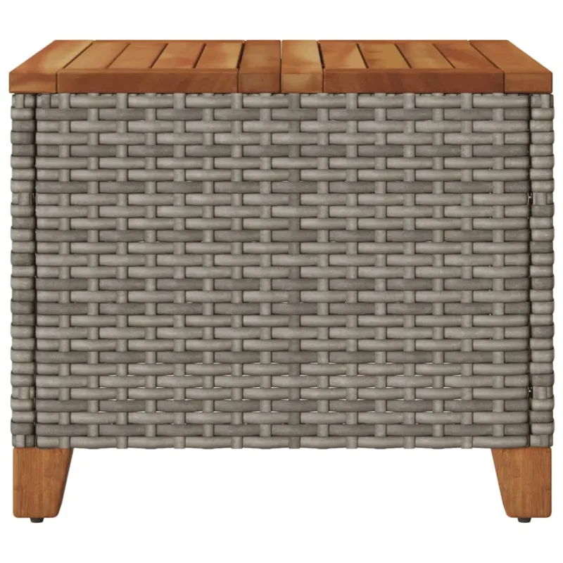 Sodo pöytätaso, harmaa, 45x45x37 cm, polyrattana ja akasia