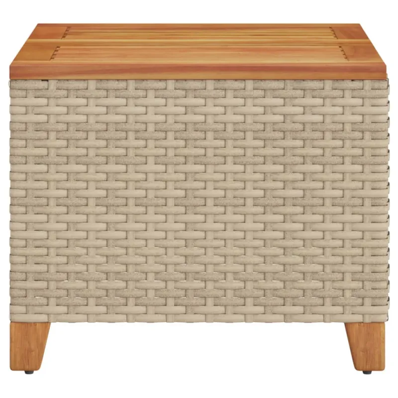 Sodo pöytätaso, hiekka, 45x45x37cm, polyrattana/akasiapuu
