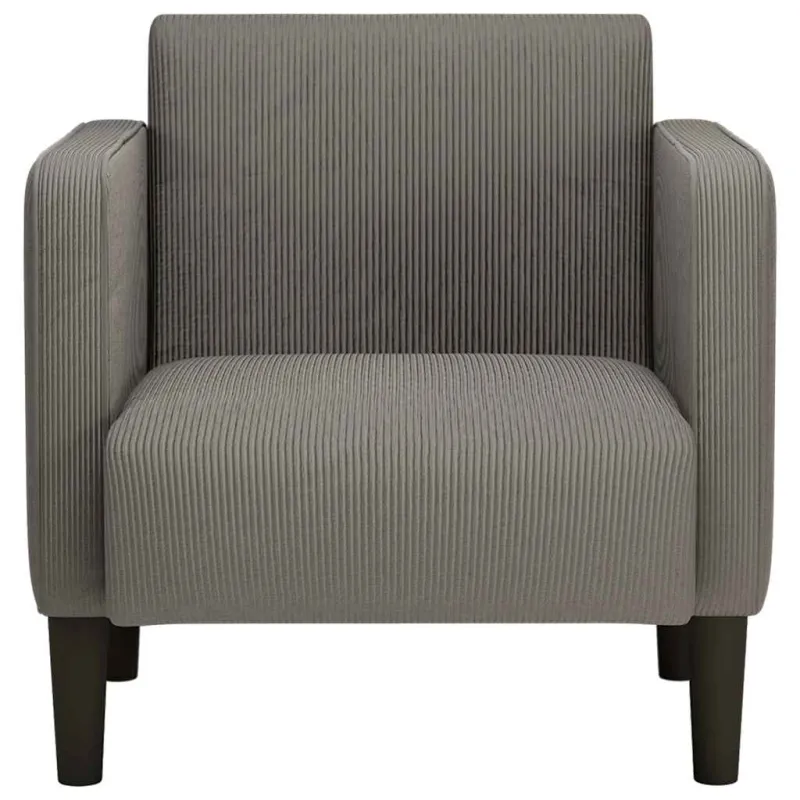 Sofa-kėdė su porankiais, šviesiai pilka, 54 cm, velvetas, audinys