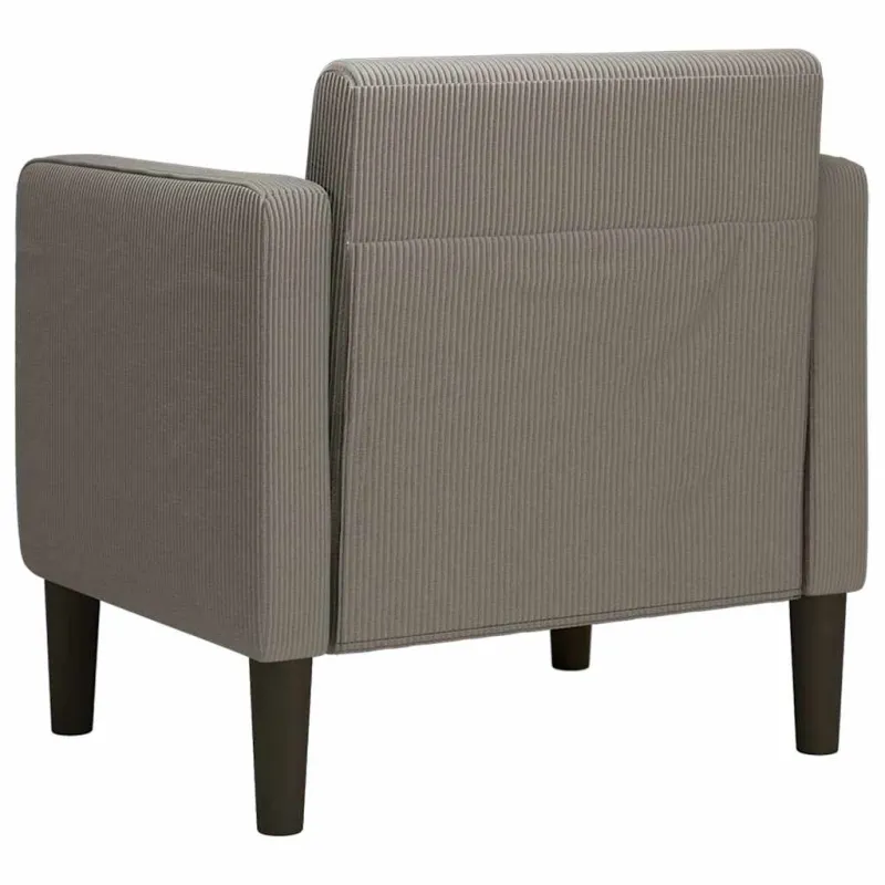 Sofa-kėdė su porankiais, šviesiai pilka, 54 cm, velvetas, audinys