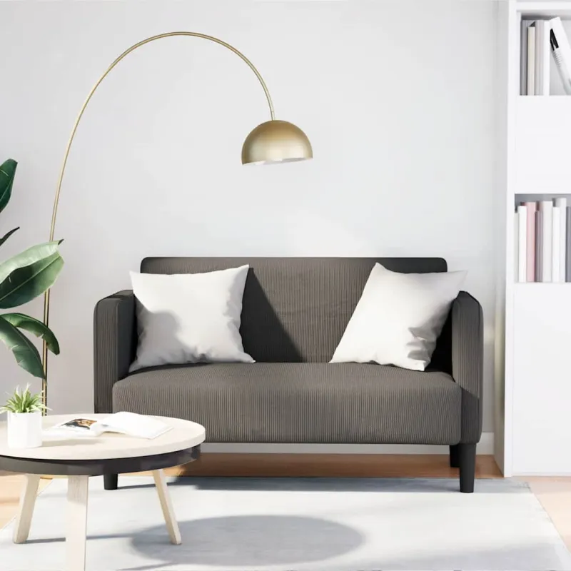 Dvivietė sofa, šviesiai pilka, 109 cm, velvetas, audinys