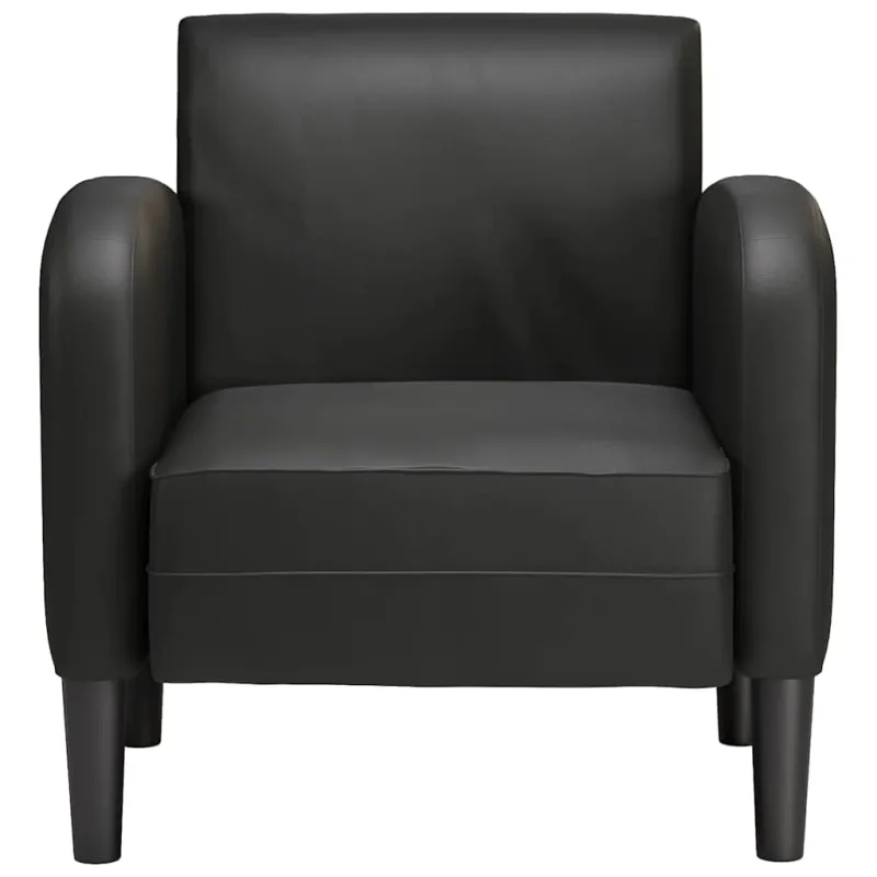 Sofa-kėdė su porankiais, juoda, 54 cm, dirbtinė oda