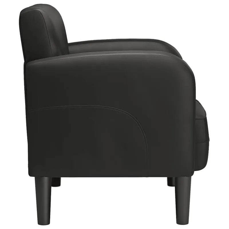 Sofa-kėdė su porankiais, juoda, 54 cm, dirbtinė oda