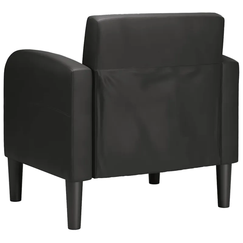Sofa-kėdė su porankiais, juoda, 54 cm, dirbtinė oda