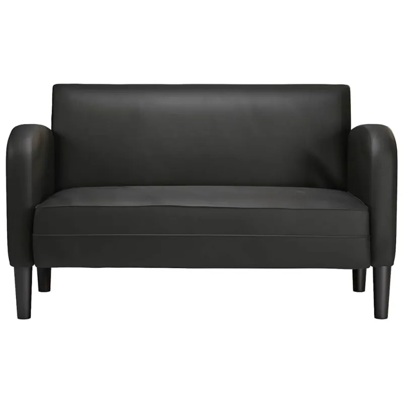 Dvivietė sofa, juoda, 110 cm, dirbtinė oda