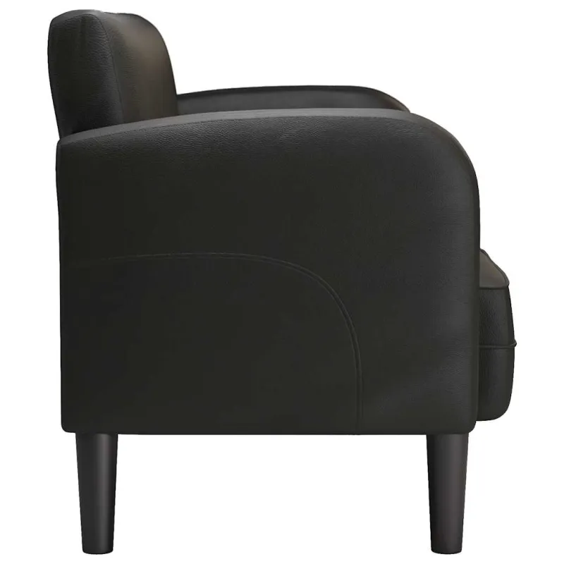 Dvivietė sofa, juoda, 110 cm, dirbtinė oda