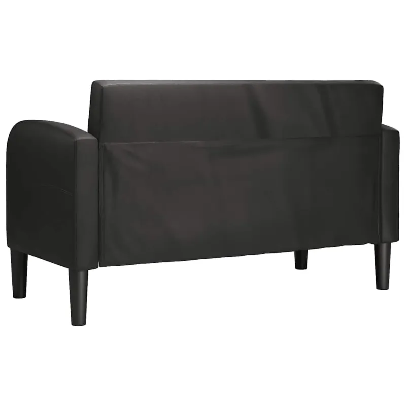 Dvivietė sofa, juoda, 110 cm, dirbtinė oda