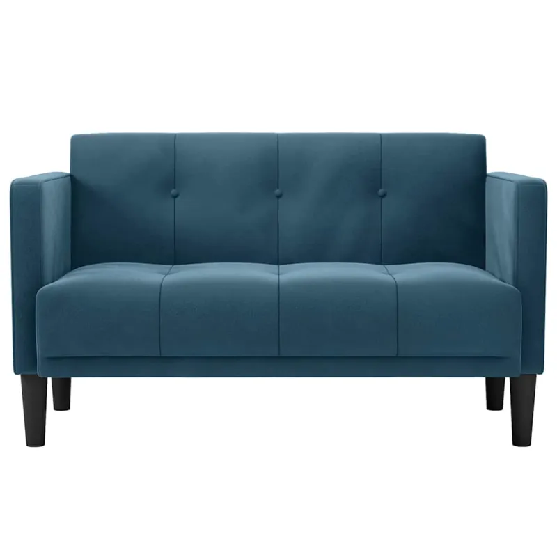 Dvivietė sofa, mėlyna, 111 cm, aksomas