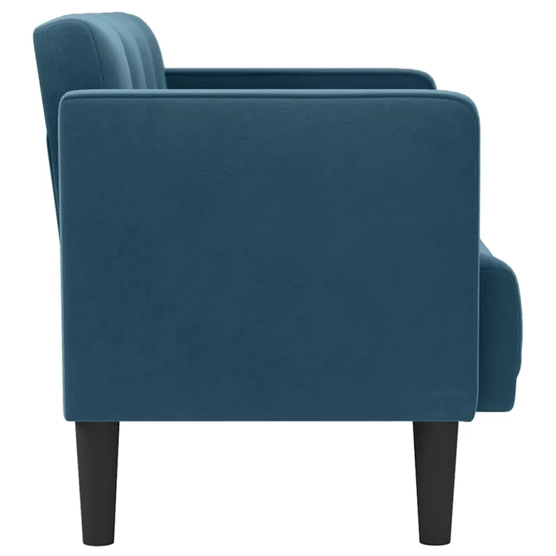 Dvivietė sofa, mėlyna, 111 cm, aksomas