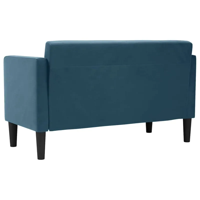 Dvivietė sofa, mėlyna, 111 cm, aksomas