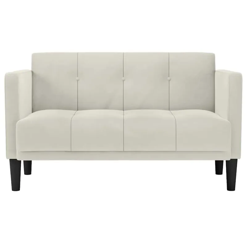 Dvivietė sofa, kreminės spalvos, 111 cm, aksominė