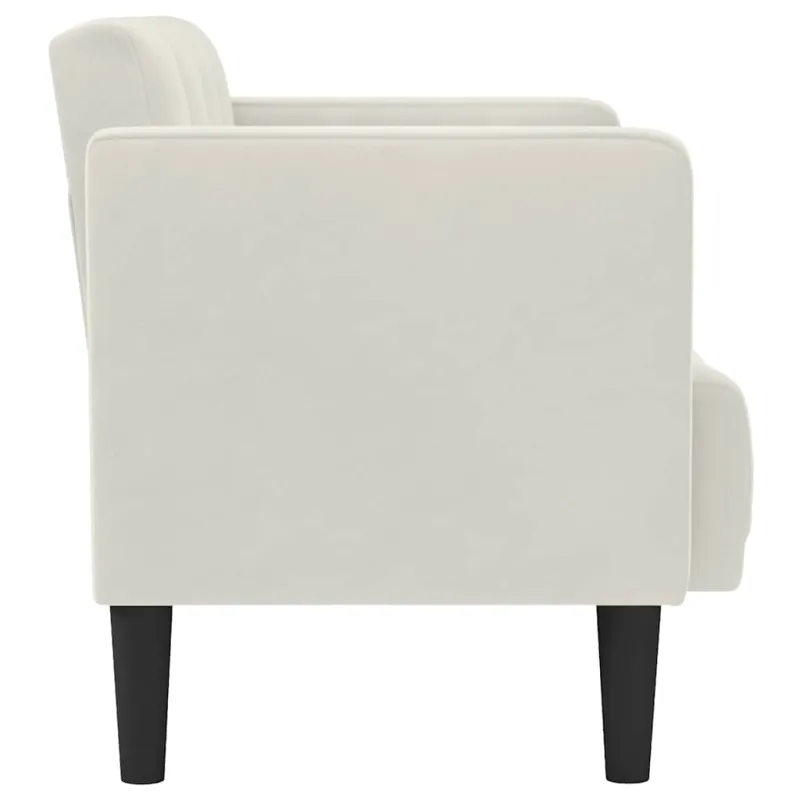 Dvivietė sofa, kreminės spalvos, 111 cm, aksominė