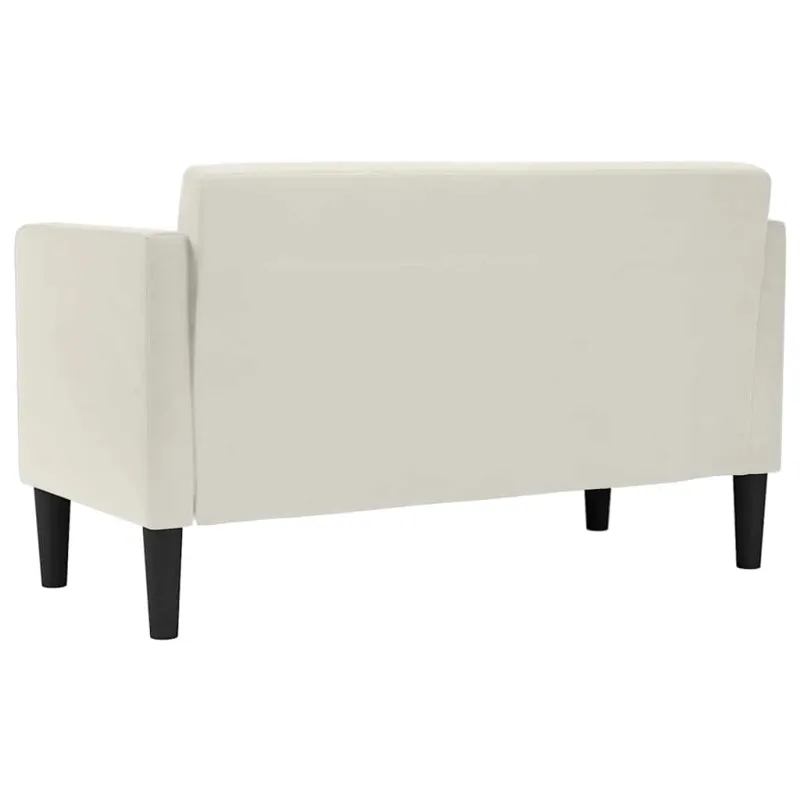 Dvivietė sofa, kreminės spalvos, 111 cm, aksominė