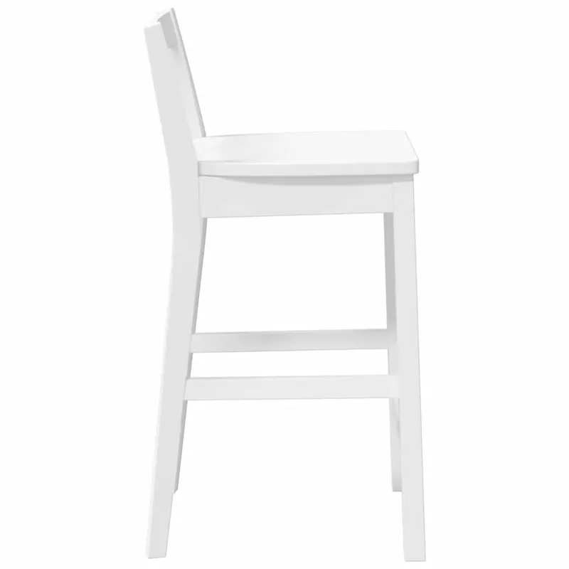 Baro kėdės, 2 vnt., baltos, masyvi mediena, guma