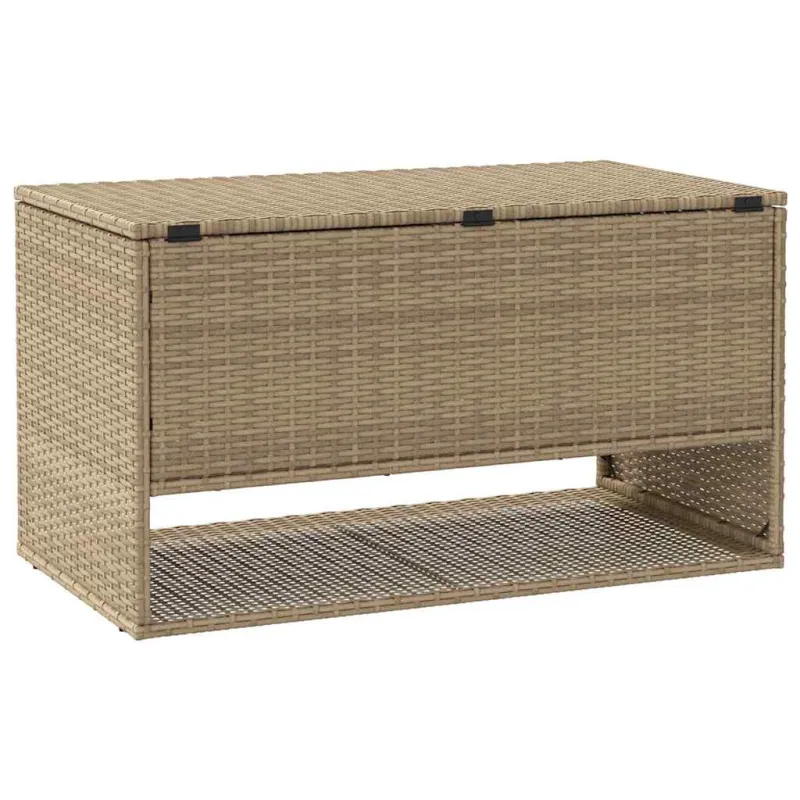 Lauko pagalvėlių dėžė, smėlio spalvos, 100x55x55,5 cm, poliratanas