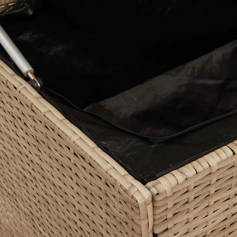 Lauko pagalvėlių dėžė, smėlio spalvos, 100x55x55,5 cm, poliratanas