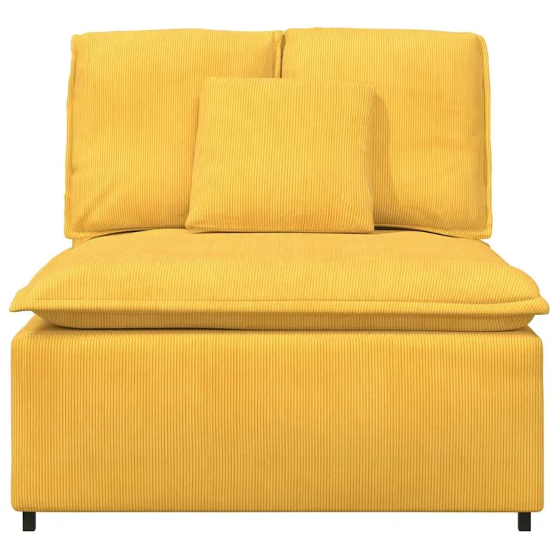 Modulinė sofa su pagalvėlėmis, šviesiai geltona, 100 cm