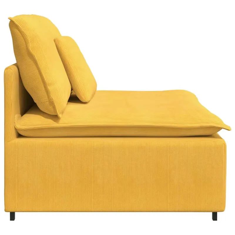 Modulinė sofa su pagalvėlėmis, šviesiai geltona, 100 cm
