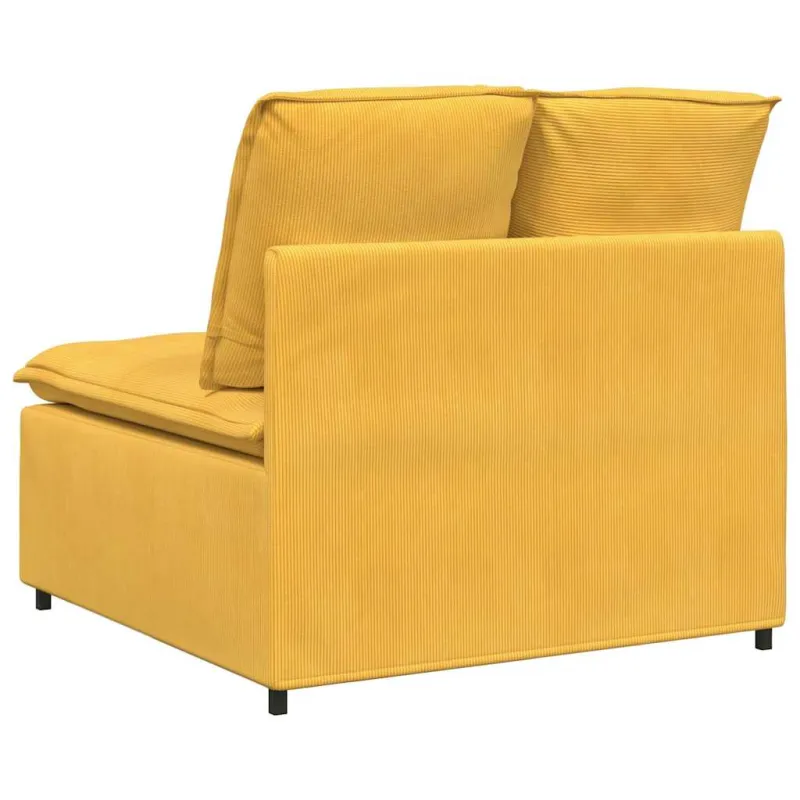 Modulinė sofa su pagalvėlėmis, šviesiai geltona, 100 cm