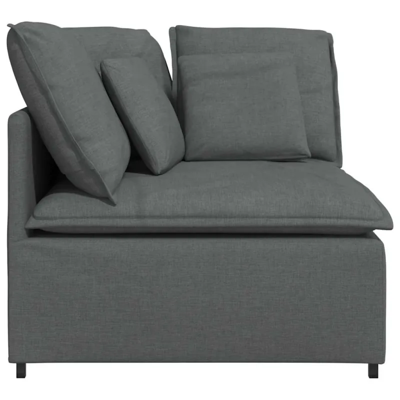 Modulinė kampinė sofa su pagalvėlėmis, tamsiai pilka, 100 cm