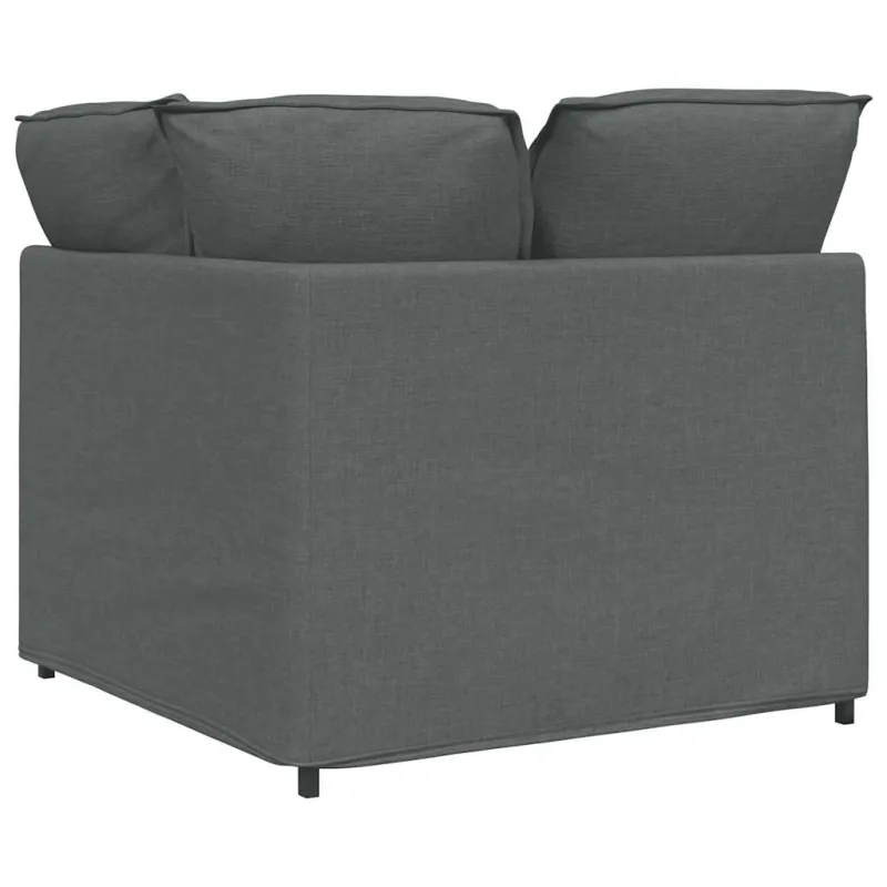 Modulinė kampinė sofa su pagalvėlėmis, tamsiai pilka, 100 cm