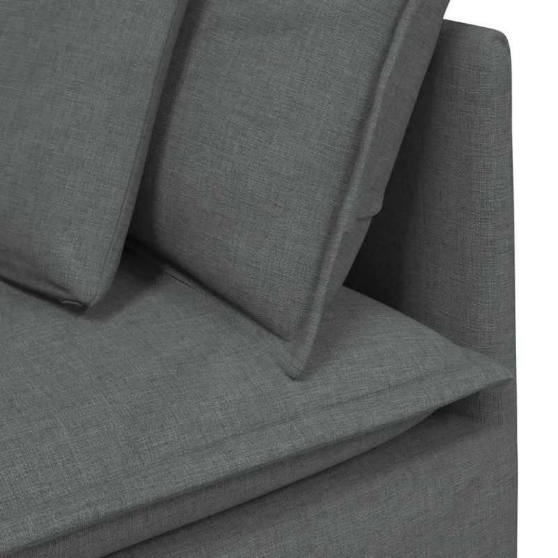 Modulinė kampinė sofa su pagalvėlėmis, tamsiai pilka, 100 cm