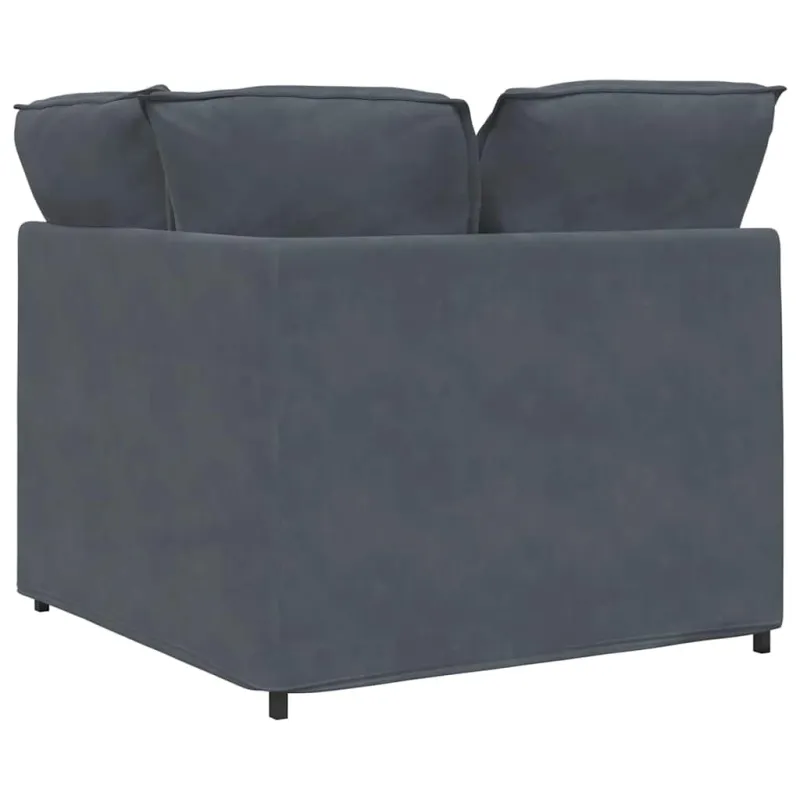 Modulinė kampinė sofa su pagalvėlėmis, tamsiai pilka, 100 cm