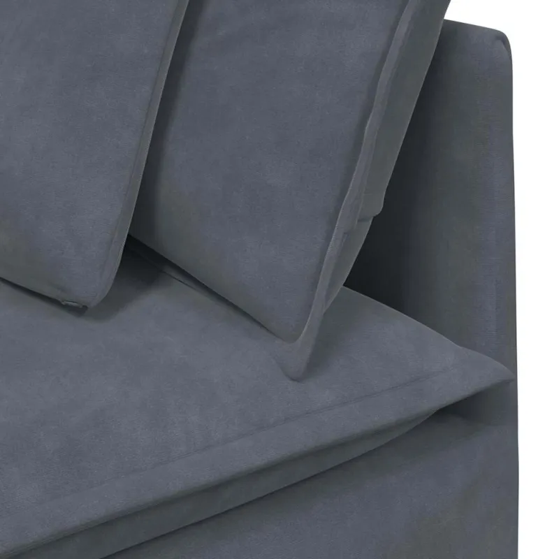 Modulinė kampinė sofa su pagalvėlėmis, tamsiai pilka, 100 cm