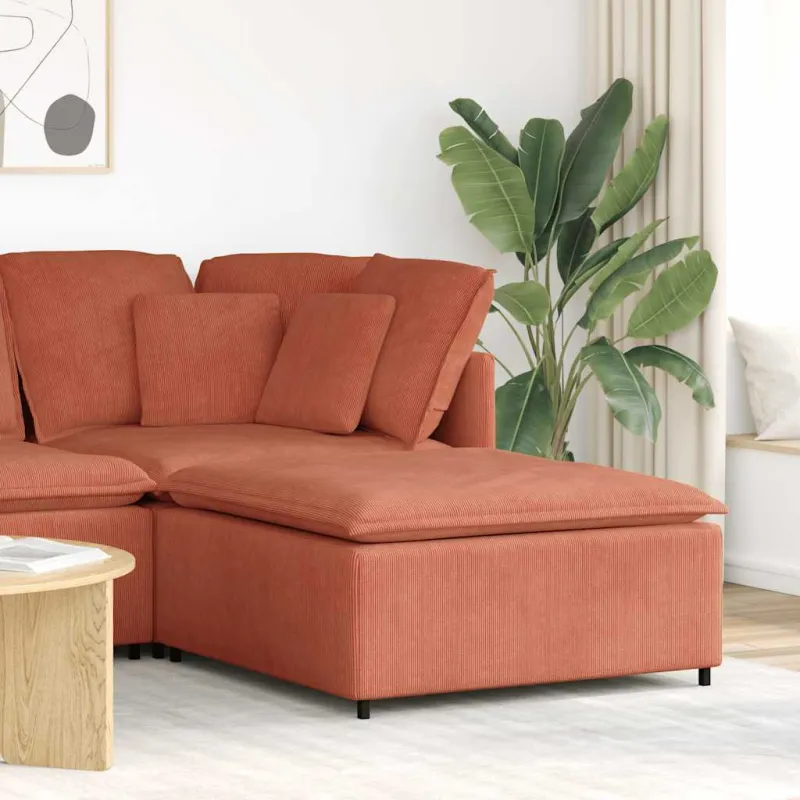 Modulinė sofa, pakojų modulis, raudonai oranžinė, 100x100x48 cm