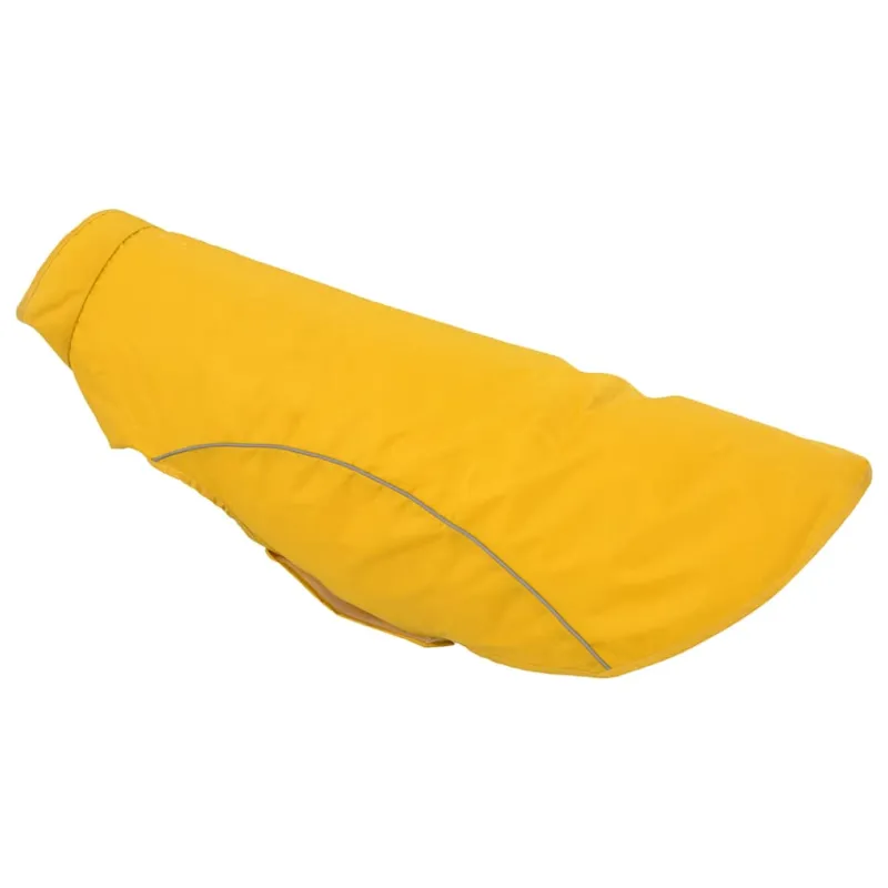 Šuns lietpaltis su šviesą atspindinčiomis juostelėmis, poliesteris, geltonas, 4XL