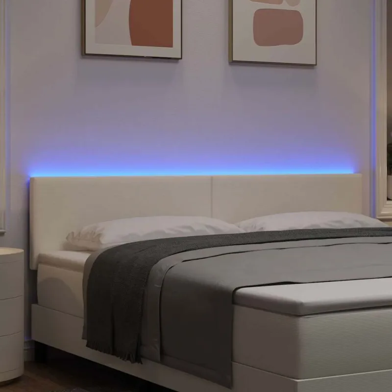 LED galvūgalis su galvūgalio Kreminė 180 cm Kordūrinis audinys