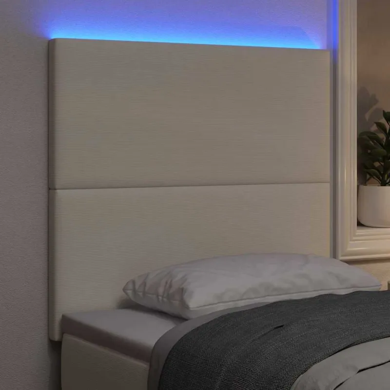 LED galvūgalis su galvūgalio Kreminė 90 cm Kordūrinis audinys
