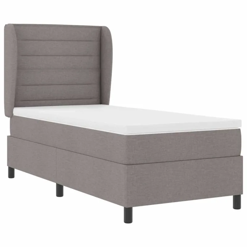 Kiemas lova su čiužiniu su galvūgalio Taupe 90 x 200 cm audinys
