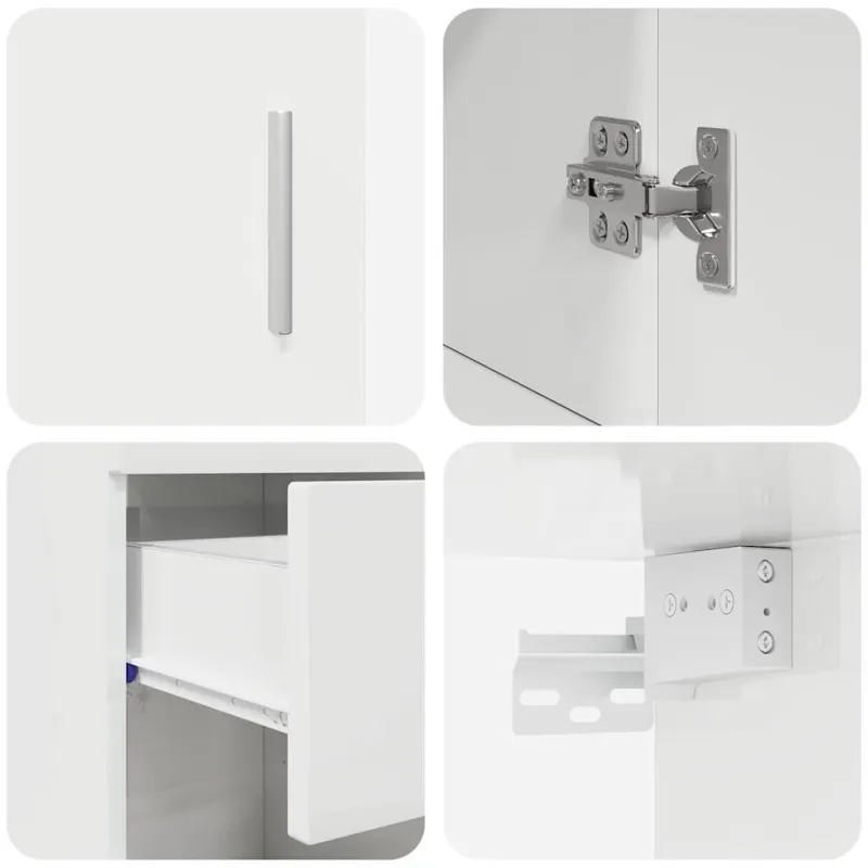 Vonios baldų rinkinys TULUM 5 pcs Aukštai blizganti balta