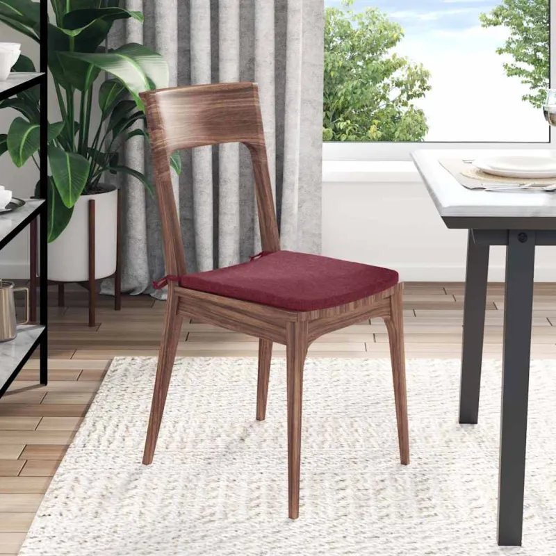 Sėdynių pagalvėlės 4 pcs Vyno raudona 40 x 40 x 3 cm audinys