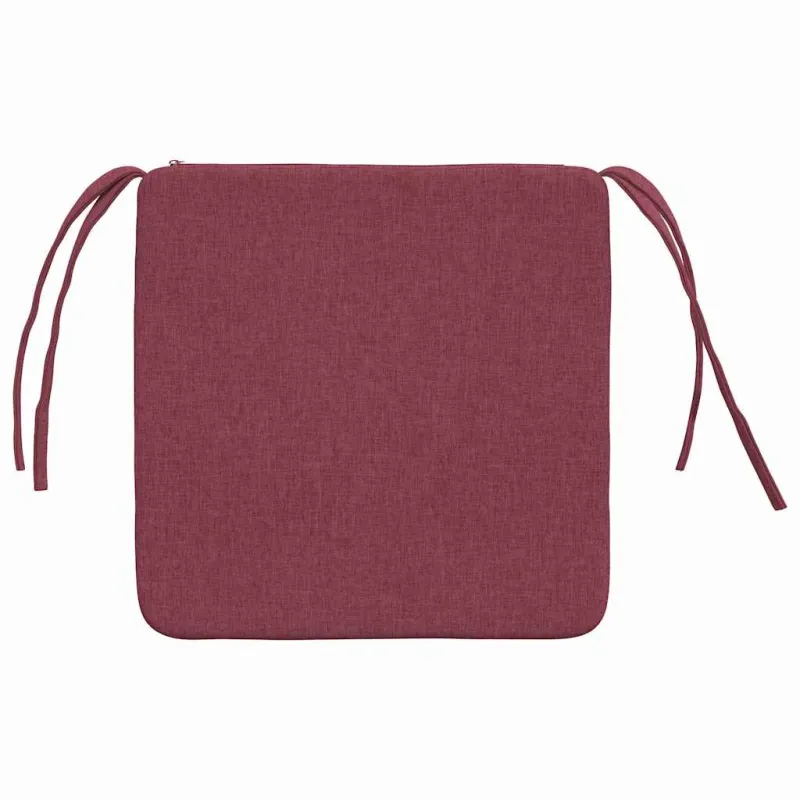 Sėdynių pagalvėlės 4 pcs Vyno raudona 40 x 40 x 3 cm audinys