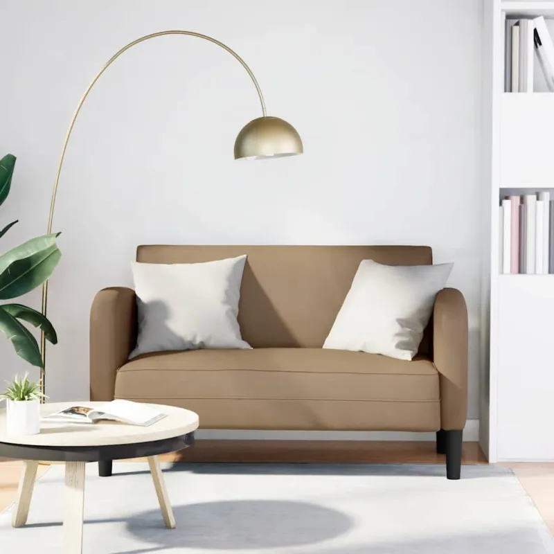 Loveseat sofa, kapučino spalvos, 110cm, dirbtinė oda