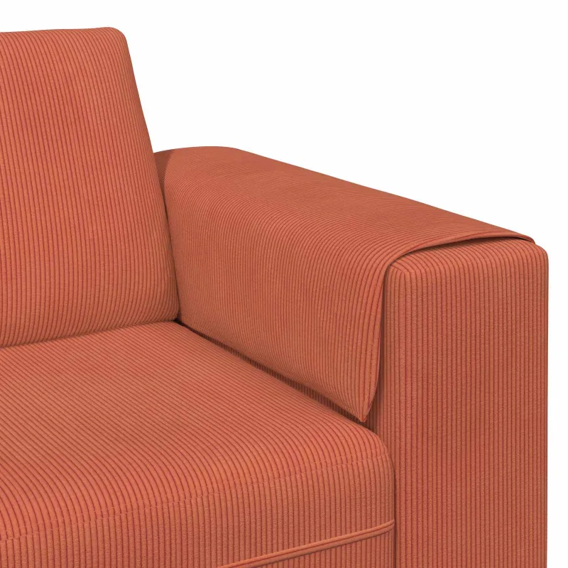 Sofa Raudona oranžinė 250 x 188 x 76 cm Kordūrinis audinys