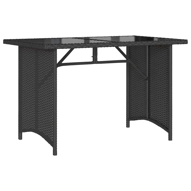 Pöytä lasipintaisella kansilla, musta, 110x68x70cm, PE-rattaita