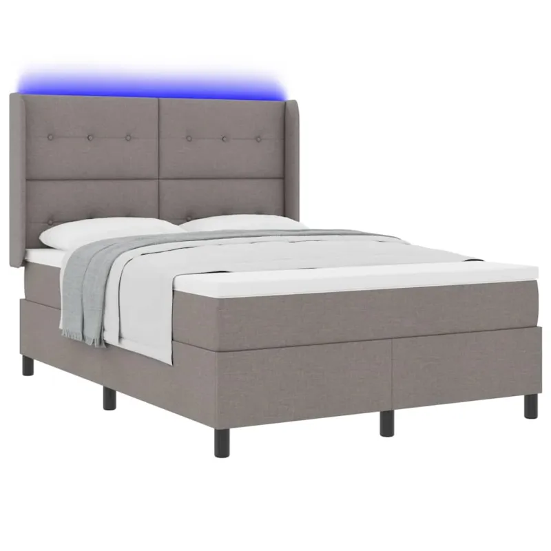 LED Čiužinio Lova su čiužiniu Taupe 160 x 200 cm audinys