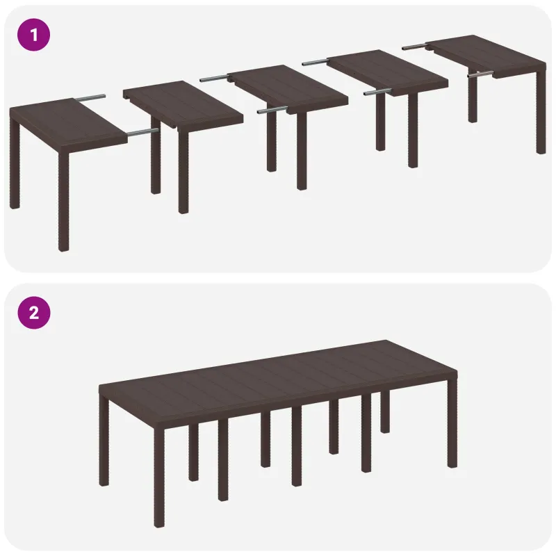 Sodo stalas Ruda 250 x 100 x 73 cm poliratanas