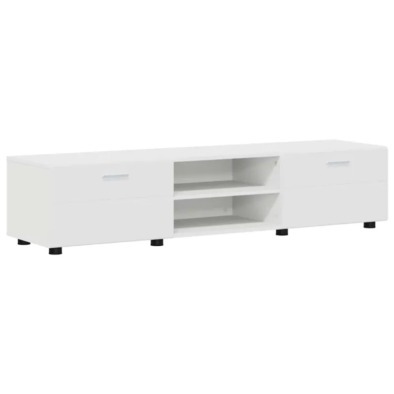 TV spintelių komplektas FLORIN 3 pcs Balta Apdirbta mediena