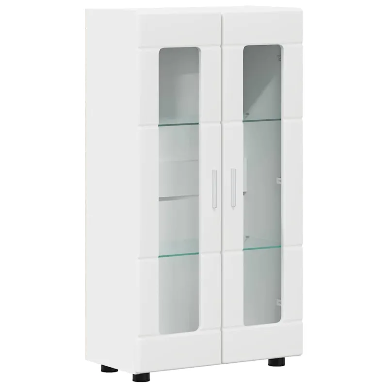 TV spintelių komplektas FLORIN 3 pcs Balta Apdirbta mediena