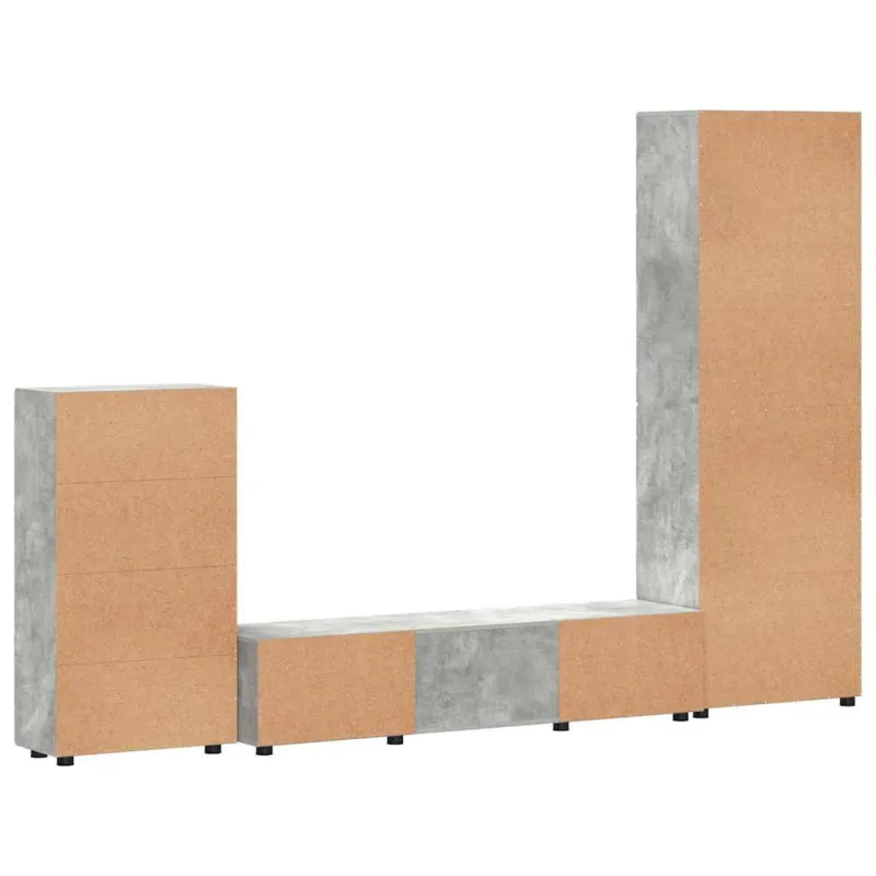 TV spintelių komplektas su stalčių FLORIN 3 pcs Betono pilka